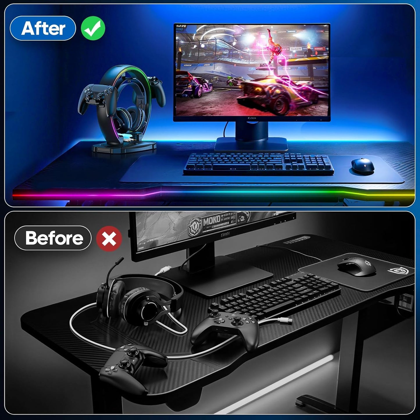 RGB Gaming Headset & Controller Stand™