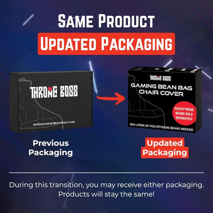 Throne Boss Gaming Bean Bag Chair Cover for Kids with High Back, Blue – Floor Gaming Chair Cover, Easy to Clean Fabric, Large Side Pockets, Headphone Hanger, Requires 200 Liters Polystyrene Beans