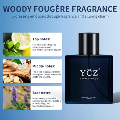 YCZ - MENS COLOGNE - Refreshing & Warm Masculine Scent for Daily Use