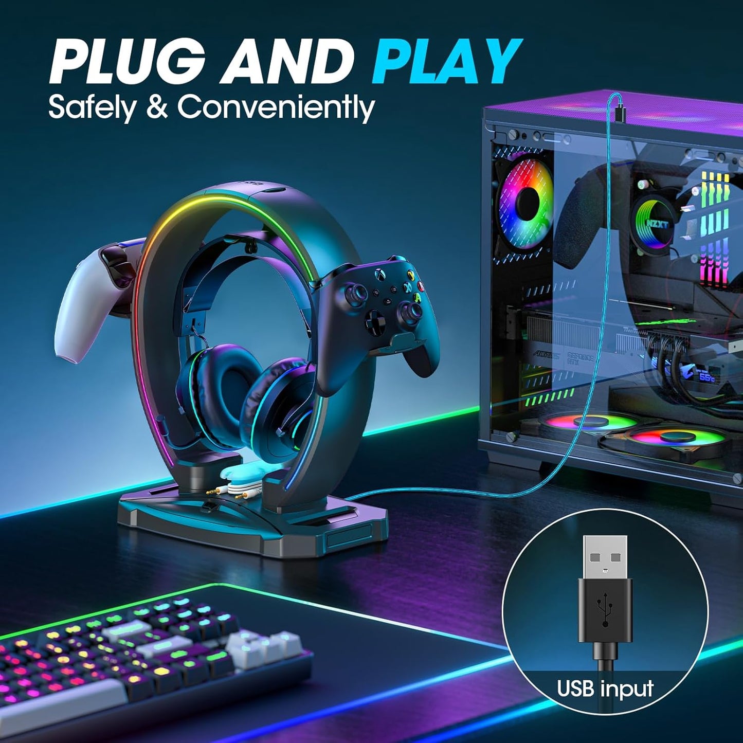 RGB Gaming Headset & Controller Stand™