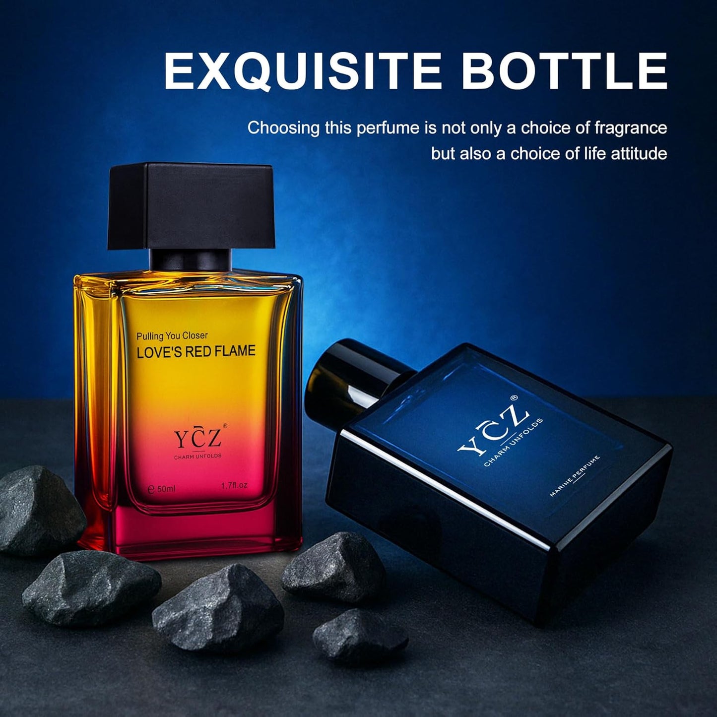 YCZ MEN'S COLOGNE - MIDNIGHT MARINE & ENCHANTING OCEAN (BUNDLE SET)